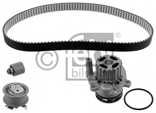 FEBI К-т ГРМ  (рем.+2шт.ролика+помпа) 1,9TDI: AUDI A3/4/6 VW 1,4 T5 SEAT SKODA FORD Galaxy RIDER арт. 45133