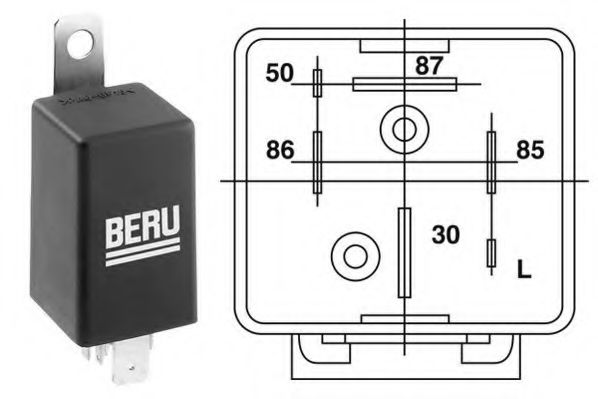 BERU OPEL реле свічок розжарювання Omega A,Kadett E,Vectra A 1.6/2.3D/TD HÜCO арт. GR064