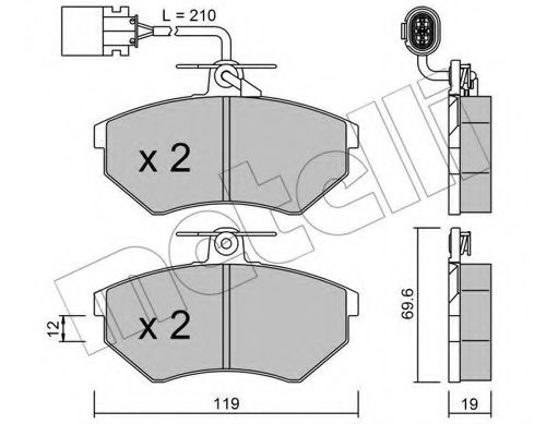 Комплект гальмівних колодок (дискових) BREMBO арт. 2200501
