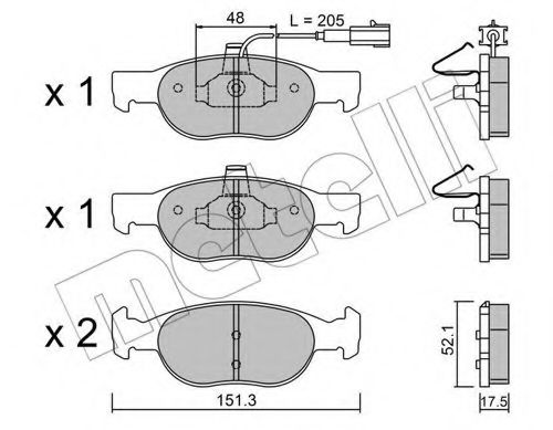 Комплект гальмівних колодок (дискових) BREMBO арт. 2200790