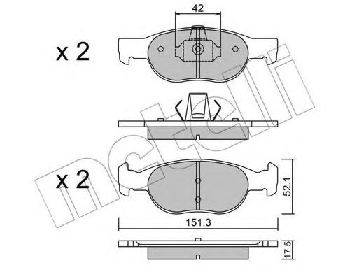 Комплект гальмівних колодок (дискових) BREMBO арт. 2200791