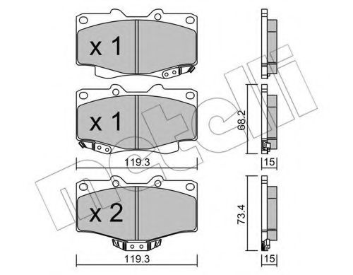 Комплект гальмівних колодок (дискових) ASHIKA арт. 2201290