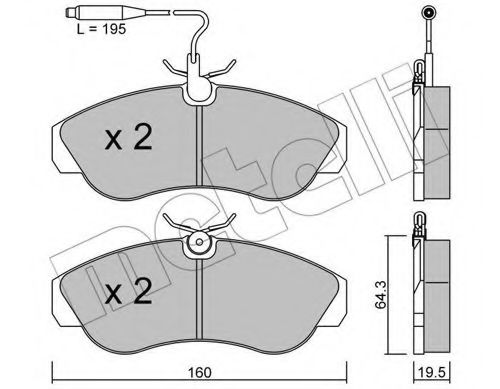 Комплект гальмівних колодок (дискових) BREMBO арт. 2201550