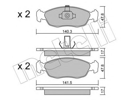 Комплект гальмівних колодок (дискових) BREMBO арт. 2201561