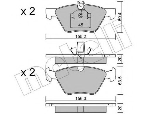 Комплект гальмівних колодок (дискових) BOSCH арт. 2202520