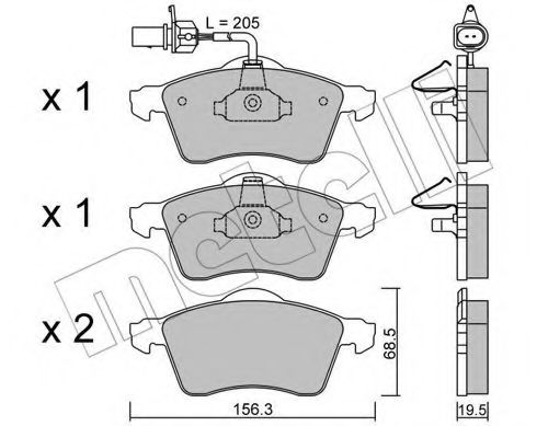 Комплект гальмівних колодок (дискових) BREMBO арт. 2202631