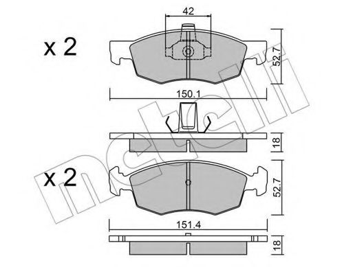 Комплект гальмівних колодок (дискових) BREMBO арт. 2202742