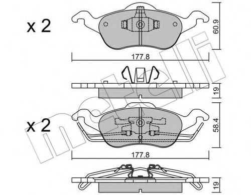 Комплект гальмівних колодок (дискових) BREMBO арт. 2202910