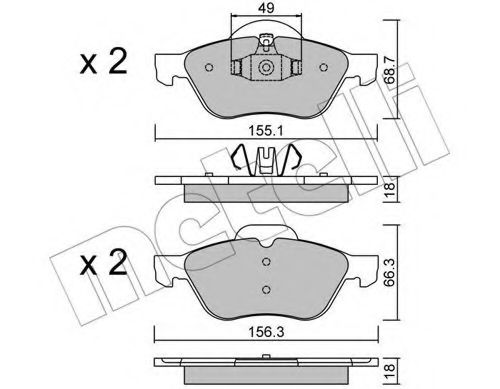 Комплект гальмівних колодок (дискових) REMSA арт. 2203351