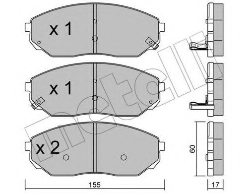 Комплект гальмівних колодок (дискових) BREMBO арт. 2205150