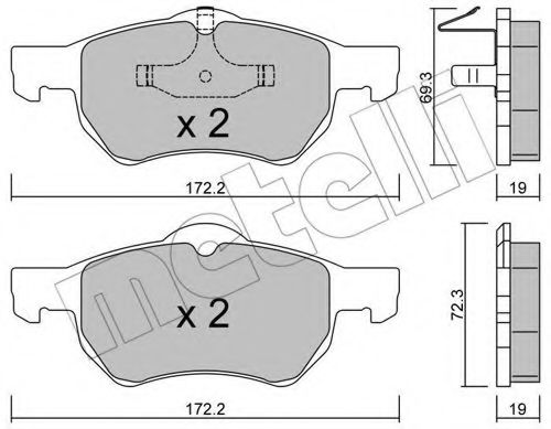 Комплект гальмівних колодок (дискових) BREMBO арт. 2205230