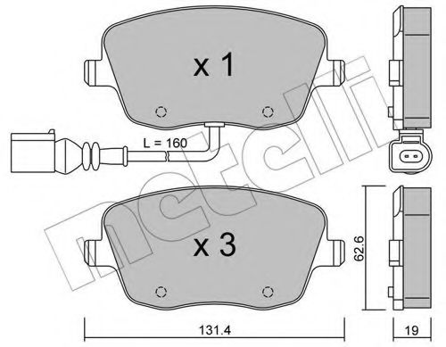 Комплект гальмівних колодок (дискових) ABS арт. 2205471