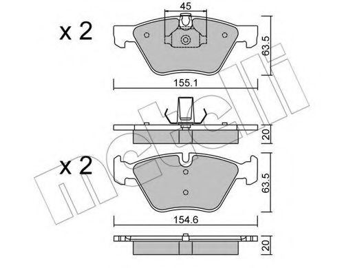 Комплект гальмівних колодок (дискових) BOSCH арт. 2205573