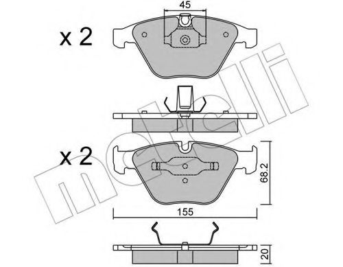 Комплект гальмівних колодок (дискових) BREMBO арт. 2205584