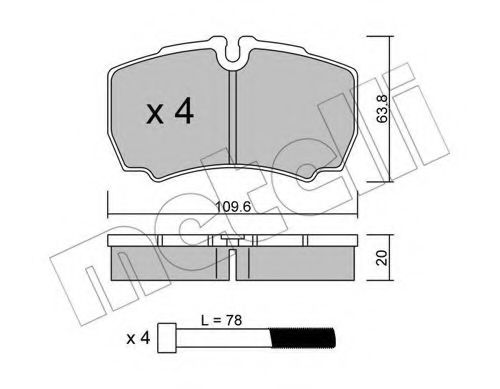 Комплект гальмівних колодок (дискових) BREMBO арт. 2206040