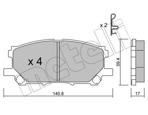 Комплект гальмівних колодок (дискових) BREMBO арт. 2206180