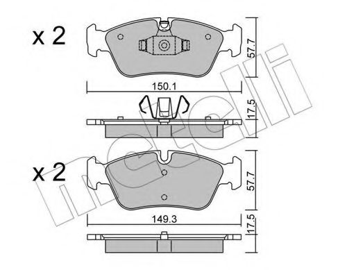 Комплект гальмівних колодок (дискових) BREMBO арт. 2206400