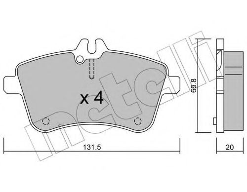 Комплект гальмівних колодок (дискових) BREMBO арт. 2206470