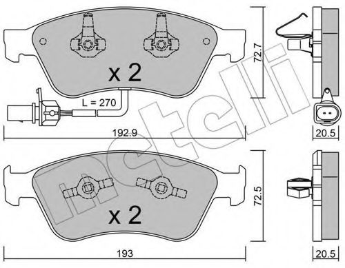 Комплект гальмівних колодок (дискових) BREMBO арт. 2206620