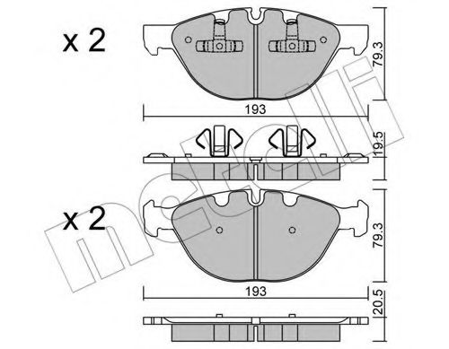 Комплект гальмівних колодок (дискових) BREMBO арт. 2208230