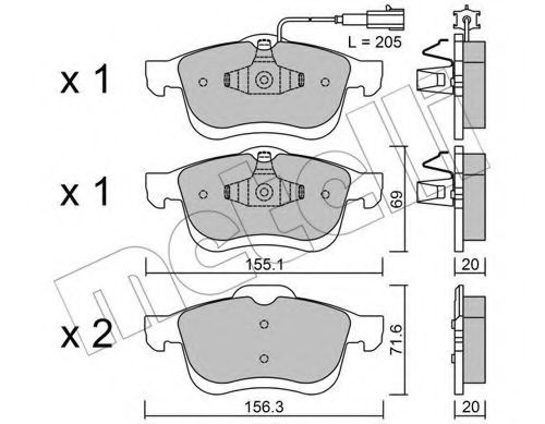 Комплект гальмівних колодок (дискових) FIAT арт. 2208240