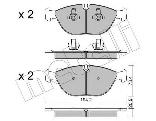 Комплект гальмівних колодок (дискових) BREMBO арт. 2208280