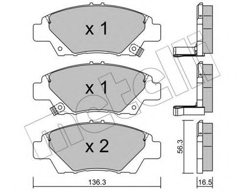 Комплект гальмівних колодок (дискових) BREMBO арт. 2208650