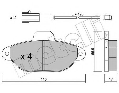 Комплект гальмівних колодок (дискових) BREMBO арт. 2201593