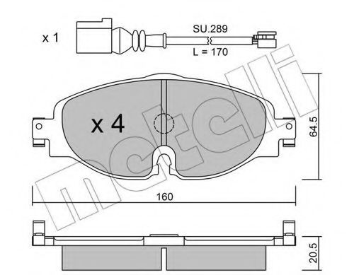 Комплект гальмівних колодок (дискових) BREMBO арт. 2209500K