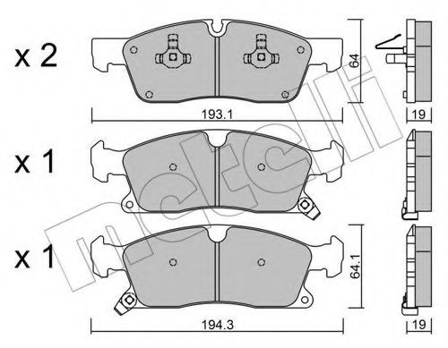 Комплект гальмівних колодок (дискових) BREMBO арт. 2209270