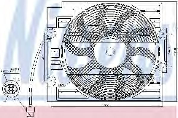 Вентилятор радіатора BMW (4pin) (вир-во Nissens)