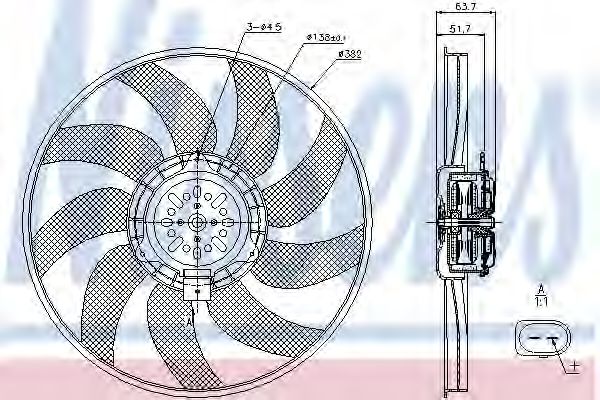 Вентилятор радіатора VAG (вир-во Nissens) NRF арт. 85728