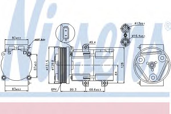 Компресор кондиціонера NRF арт. 89068