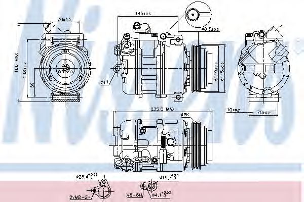 Компресор  B3(E46)3.3 i(+)[OE 64526916232] DENSO арт. 89080