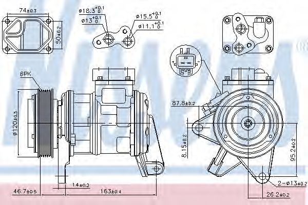 Компресор PLYMOUTH VOYAGER(96-)3.3 i V6(+)[OE 4677156] HELLA арт. 89087