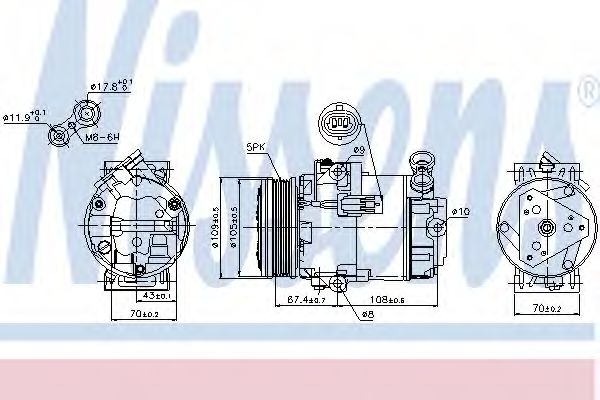 Компресор OP ASTRA H(04-)1.2 i 16V(+)[OE 6854069] NRF арт. 89215