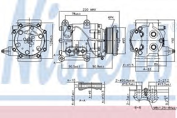 Компресор FORD MONDEO II (GD) (96-) 1.8 i 16V NRF арт. 89365