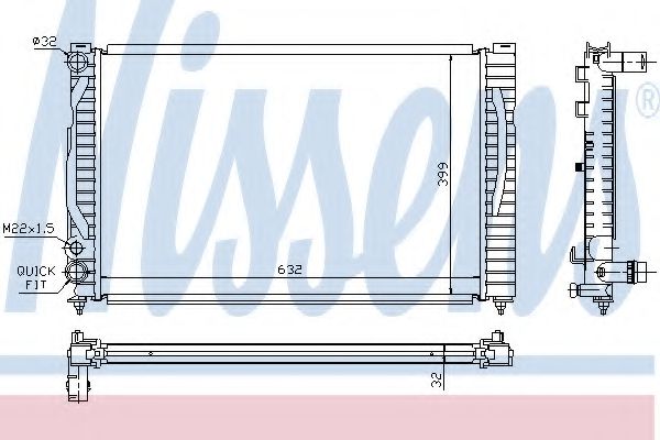 Радіатор AI A 4/S 4(94-)1.8 i(+)[OE 8D0.121.251 K] VANWEZEL арт. 60491