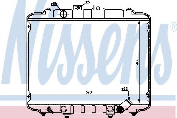 NISSENS HYUNDAI Радіатор охолодження двиг. H 100 2,5 D 93- (400x598x32) VANWEZEL арт. 67015