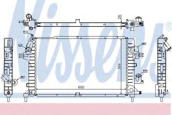 Радиатор охлаждения OPEL ASTRA H (04-) 1.3-1.9CDTi  (пр-во Nissens)