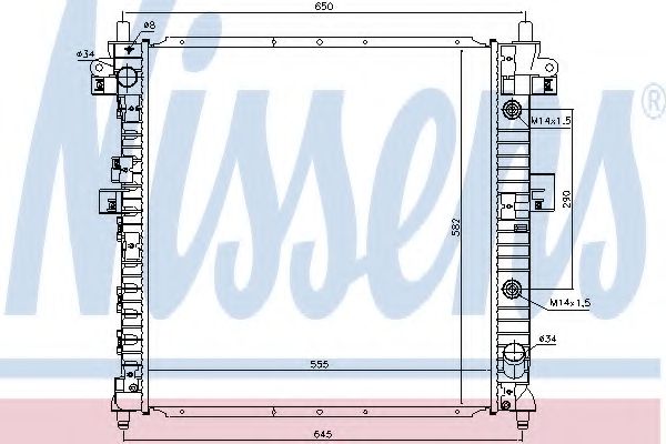 Радіатор охолодження SSANG YONG ACTYON/KYRON (05-) (вир-во Nissens) AVAQUALITYCOOLING арт. 64316