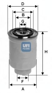 Фільтр паливний NISSAN PRIMERA 91-01, X-TRAIL 01- (вир-во UFI) HENGSTFILTER арт. 2437500