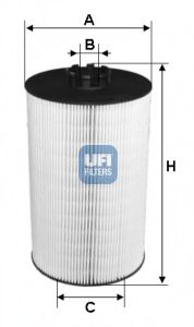 Фільтр масляний AUDI A6 2.5TDI V6 97- (вир-во UFI) JCPREMIUM арт. 2501900