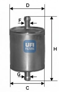 Паливний фільтр  UFI  BMW K100 PURFLUX арт. 3176000