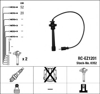 0352 Комплект ізольованих проводів для свічок запалення RC-EZ1201