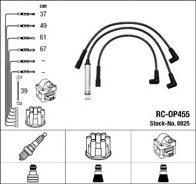0825 Комплект ізольованих проводів для свічок запалення RC-OP455