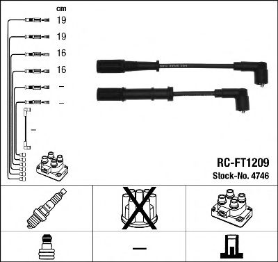 4746  (RC-FT1209)  NGK - Комплект проводів запалювання