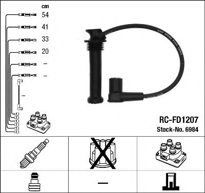 6984  (RC-FD1207)  NGK - Комплект проводів запалювання