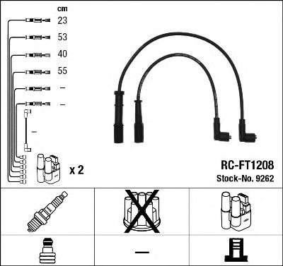 9262 Комплект ізольованих проводів для свічок запалення RC-FT1208