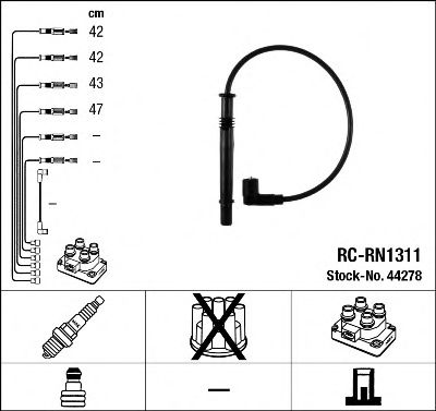 44278  (RC-RN1311)  NGK - Комплект проводів запалювання